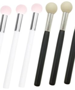 6pièces Pinceau De Maquillage Avec Tête Éponge Pour Et Poudres Outils Cosmétiques Pratiques Pour Teint Naturel Pour Femmes Et Salons De Beauté