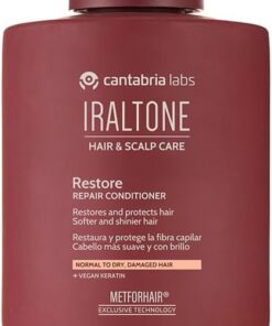 Cantabria Labs Iraltone Restore Après-shampoing - Repastaura et protège la fibre capillaire - 200 ml - Pour cheveux secs ou abîmés - Avec kératine végétalienne et MetforHair - Nourrit, renforce et