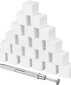 Housoutil Lot de 50 éponges douces pour nail art avec stylo de préhension, pour ombre, accessoire de manucure, houppettes de poudre de maquillage