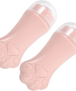 STOBAZA Rouleau de Massage Visage Outil de Massage Facial Sûr en ABS Forme Patte de Chat 2 Pièces pour Types de Peau, pour Soins Visage
