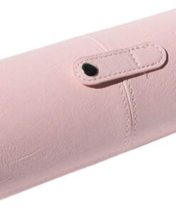 Healvian Porte-pinceaux de Maquillage en PU Rose, Seau Organisateur Portable pour Outils Cosmétiques, Capacité Optimale pour Rangement Voyage, Accessoire Pratique pour Maquillage