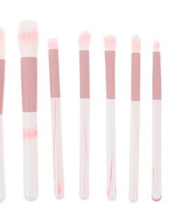 ULTECHNOVO Kit de Maquillage 12 Pièces Pinceaux Estompeurs pour Visage et Yeux, Manches Bois Rose à Motif Vague, Ensemble Portable pour Maquillage Voyage et Usage Quotidien, Accessoires
