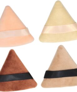 Healvian 4 pièces Éponge à Maquillage Triangle Houppette Mousse pour Outil de Beauté Réutilisable Texture Douce et Confortable pour Finition Naturelle