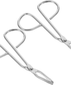 Artibetter Pince à Épiler en Acier Inoxydable Argentée Outil de Pratique 2pcs, Portable et Légère, Pince à Épiler Inclinée pour Sourcils et