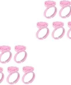Housoutil 200 Pièces tasse de bague de porte-bague gobelet à colle pour extension de cils coupe bague brodée outil de maquillage manuel Outils de maquillage pigment