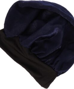 Ciieeo Bonnet Adapté pour Maquillage et Lavage Visage Bleu Marine pour Femme de Nuit en Polyester Chapeau Beauté pour Dormir et Soins Capillaires