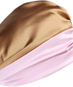 OUNONA Bonnet De Nuit Élastique Double Couche Satin Cheveux, Taille Unique, Léger Et Respirant, Femme, Soin Capillaire, Nuit Et Cheveux, Couleur Kaki Rose