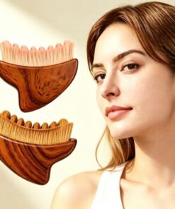 Brosse de massage lymphatique du visage à poils doux avec poignée ergonomique, outil de soin de la peau Meridian (marron + rose)
