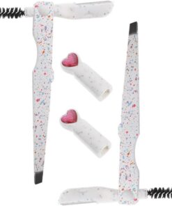Outil de Retouche des Sourcils Multifonction Pliable 2 Pièces | Acier Inoxydable et Plastique Blanc, Format Compact, pour Voyages et Déplacements Professionnels