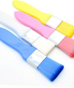 Healeved 4pièces Set De Pinceaux De Maquillage Pour Masque Facial Outils De Beauté Plastique Pour Mélange De Boue Applicateur De Maquillage Pour Soin Du Visage Blanc Rose Jaune Bleu