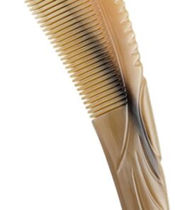 VICASKY Peigne en Corne de Bœuf Fonction de Grattage Khaki pour Massage du Cuir Chevelu Design Unique et Délicat, pour Soins Capillaires à Domicile
