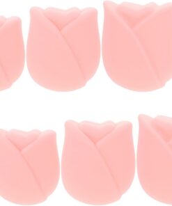 Organisateur de Pinceaux en Silicone Rose 6 Pièces, Étui de Voyage | Forme Rose, Silicone Transparent, Format Portable pour Déplacements, Protection Complète des Outils de Beauté