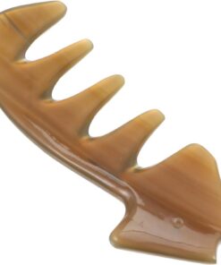 VALICLUD Peigne de Massage Corne de Bovin Naturelle Outil Guasha Multifonction pour Soins Capillaires et Relaxation Totale