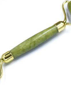 Ciieeo 3 Pièces Rouleau de Massage Facial en Jade Vert Naturel, Outil de Soin la Peau Facile à Transporter pour Stimuler et Éliminer, Accessoire Beauté