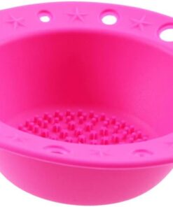 Housoutil Tapis De Nettoyage Pour Pinceaux – Outil De Lavage Pour Pinceaux De Maquillage En Silicone Avec Rainure Facile À Nettoyer Et Bol À 12 Trous Pour Le Séchage Rosy