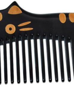 Peigne en Corne Noire Portable pour Coiffure et Cheveux | Antistatique, Soin Capillaire, Démêlage Facile, Stimule le Cuir Chevelu et Limite la Casse