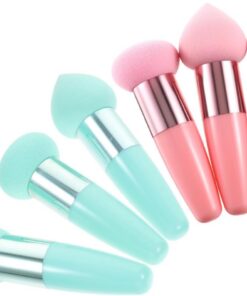 HEMOTON 6pcs Stylo de Maquillage Multifonctionnel Portable Poignée, Éponges Lavables en Pp et Latex pour Maquillage Humide et Sec, Accessoires Beauté pour Fond de Teint