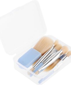 VICASKY Set De Pinceaux De Maquillage De Voyage Petits Pinceaux Cosmétiques Outils Pour Yeux Et Visage Avec Étui De Rangement Pratique Pour Femmes