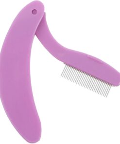 ULTECHNOVO Peigne à Cils en Acier Inoxydable Pliable, Brosse à Sourcils Incurvée pour Femmes, Outil Séparateur de Mascara Compact de Voyage, Accessoire Maquillage Professionnel Violet