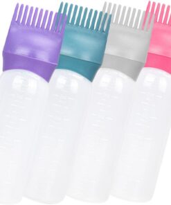 Gatuida Flacons Applicateurs en Pp de Teinture Capillaire Lot de 4 pour Zones de Repousse 120ml avec Peigne Pratiques Danger Cuir Chevelu, pour Soins Capillaires à Domicile