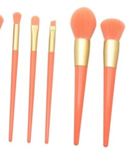 Healeved 10pièces Set De Pinceaux De Maquillage Plastique Orange Ensemble De Brosse Cosmétique Forme De Cône Outils De Maquillage Portables