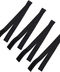 Healvian Élastique à Cheveux Noir en Polyester, Bande de Postiche Réglable Non Collante pour Accessoires Cheveux, Lot de 4 Pièces pour Postiche et Soins Capillaires