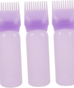 ULTECHNOVO 3 pièces Lot de Flacons Applicateurs Peigne Racine Bouteilles Faciles à Presser pour Coloration Teinture et Huile Capillaire Adaptées Soins Cheveux Secs Abîmés