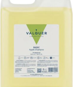 VALQUER Shampoing Professionnel à la Pomme 5 L | Salon De Coiffure | Formule Vegan Sans Silicones | Usage Fréquent pour Tous Types de Cheveux | Grand Format