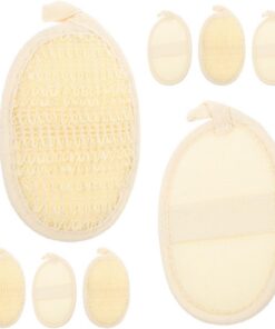 8 pièces Natural Loofah Bath Scrubbing Towels For Women Gentle Oval Exfoliating Shower Pads For Face And Body Deep Cleansing Spa-like Skin Care