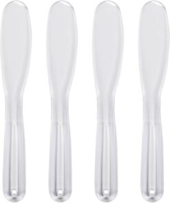 STOBAZA Cuillères Cosmétiques en Plastique 4pcs pour Application de Crème Visage et Corps, Outil Portable pour Maquillage et Masques DIY