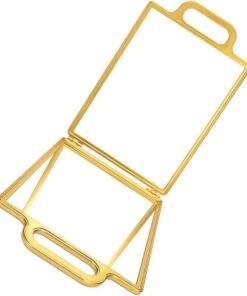 ULTECHNOVO Grand Miroir à Main Pliable Doré 36,6 X 24 Cm Miroir Double Face Portable pour Coiffeur Outil Professionnel de Coupe de Cheveux Accessoire Beauté et Maquillage