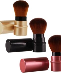 Angoily 3pièces Pinceaux de Maquillage Rétractables pour Fond de Teint Portable Outils Cosmétiques Légers et Durables pour Application Professionnelle