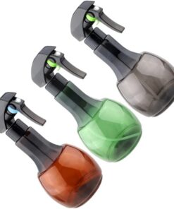 Healeved Flacon Pulvérisateur D’eau 400ml en Plastique, Lot de 3 | Brume Fine à Pression Continue, Usage Salon et Maison, Outil Pratique pour Coiffeur et Femmes Couleur Aléatoire