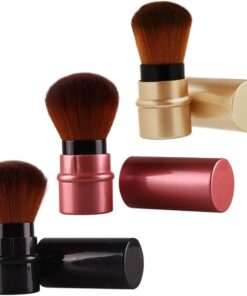 OUNONA Pinceaux Fond de Teint Rétractables Outils Cosmétiques Portables Set de 3 en Nylon Design Ergonomique pour Application Rapide et Professionnelle