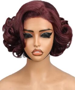 Soins capillaires 100% Cheveux Bruts 250 Densité Ombre Double Dessiné Rebondissant Bouclés Vague Lâche 13x4 HD Dentelle Avant Sans Colle Perruque Pré Plumée
