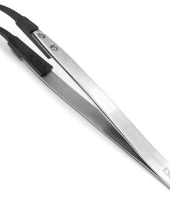 Utoolmart Pince à épiler en fibre statique non magnétique en acier inoxydable et anti-statique remplaçable pour perles, pierres et pierres précieuses, UT191218N-0085, 1 pièce., ESD-7A