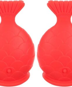 Housoutil Lot de 2 Repulpeurs de Lèvres en Silicone Forme Poisson, Outil de Repulpage par Succion Portable, Rouge, Accessoires Beauté pour Femmes, Soin Lèvres Pulpeuses et Douces, Usage