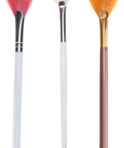 OUNONA 3 pièces Pinceaux de Maquillage Set de Brosse Fan pour Blush et Fards à Joues Accessoires de Beauté Rose Doré Blanc