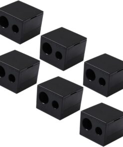Taille-crayon de Maquillage Double Trou 6 Pcs Noir en Plastique | Acier Inoxydable, Rentrée Scolaire, Outils de Maquillage, Crayon Maquillage Yeux, Crayon Cosmétique