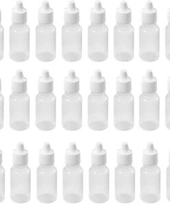Lot de 24 flacons compte-gouttes vides en plastique compressibles de 15 ml pour les yeux avec bouchon à vis et bouchon pour liquide paupière
