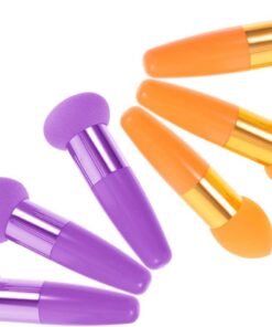 VICASKY Lot de 6 Stylos Éponge de Maquillage, Lavables, Poignée, Usage Humide et Sec, Accessoires de Maquillage Portables pour Voyage
