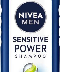 NIVEA MEN Sensitive Power Shampooing apaisant pour homme à l'extrait de graines de chanvre pour un usage quotidien, shampooing capillaire pour cuir chevelu irrité, démangeaisons et irritations (250 ml