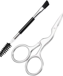 Healeved Lot de 2 Outils de Soin des Sourcils en Acier Inoxydable Peigne et Ciseaux, Faciles à Tenir et Résistants, pour Usage Quotidien et Voyage