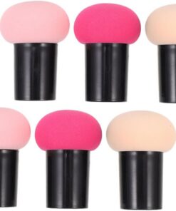 OUNONA Lot de 6 set de set de Éponges à Fond de Teint Tête de Champignon, Outils de Maquillage Doux pour Application Sèche et Humide, Accessoires Polyvalents pour Visage
