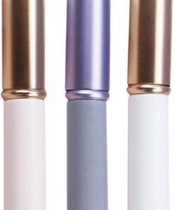 STOBAZA Set de 3 Pinceaux à Lèvres Portables Capuchon, Applicateurs en Fibre et Aluminium, Outil de Maquillage pour Femme, pour Gloss et Correcteur