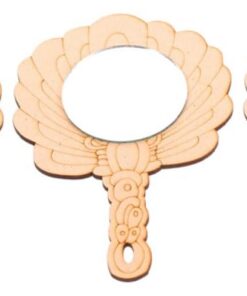 Healvian Lot de 3 Miroirs à Main en Bois Non Peint Mini Miroirs Portatifs Légers et Délicats pour Loisirs Créatifs Compact pour Maquillage Garçon et Filles et Bricolage DIY Accessoire