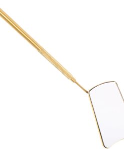 Ciieeo Miroir à Cils en Acier Inoxydable Doré D’éventail Grand Miroir Portable pour Extensions de Cils Outil D’Inspection Précis pour Maquillage et Beauté Compact