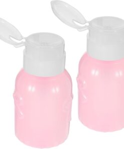 VOSAREA Lot de 2 Flacons Distributeurs à Pompe Vide 250ml en Plastique pour Outils de Manucure, Pompe à Pression Pratique, pour Voyage et Table de Maquillage