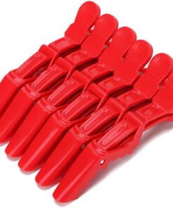 AKOAK Lot de 6 pinces crocodiles pour soins capillaires et coiffure Rouge