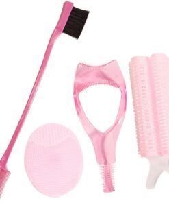 VOSAREA Kit de Beauté avec Pinceau de Maquillage Brosse Exfoliante Visage Éponge Exfoliante Outil pour Cils Applicateur de Mascara et Brosse à Sourcils Double Embout